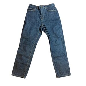 Land's End Dark Wash High Rise Tapered Leg Jeans Mom Boyfriend Womens Size 8